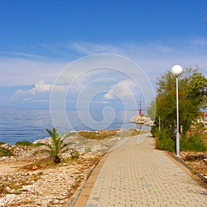 Promenade of the sea coast Povljana