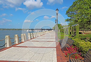 Promenade on the waterfront of Beaufort, South Carolina