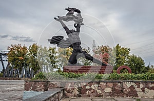 Prometheus monument in Chernobyl Zone, Ukraine