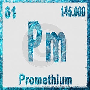 Promethium Chemical Element Blue on White