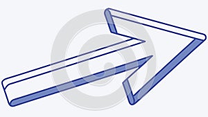 Bold Blue Right Arrow, Direction and Forward Movement, vector design Generative AI