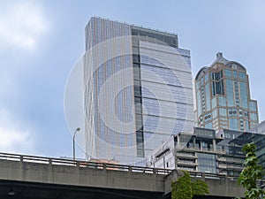 Prominent office commercial building in city of Seattle