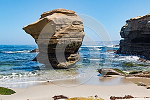 Prominent Rock Formation in La Jolla, California photo