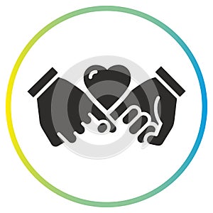 promise truce icon, friendship or love of pinky oath, reconciliation concept