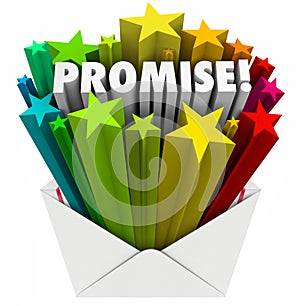 Promise Word Guarantee Oath Vow Pledge Obligation Note in Envelope photo