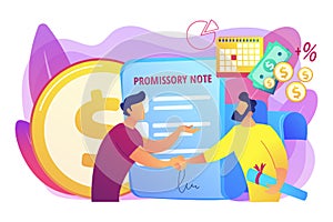 Promissory note concept vector illustration photo