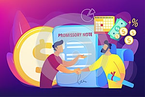 Promissory note concept vector illustration photo