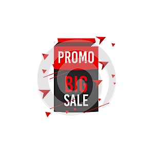 Promo Big Sale banner for black Friday campaign. Discount label and best offer tag. Set of trendy banner with flat color and