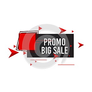 Promo Big Sale banner for black Friday campaign. Discount label and best offer tag. Set of trendy banner with flat color and