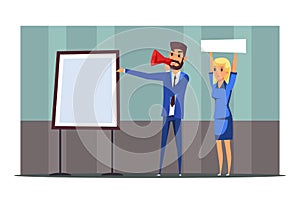 Promo campaign presentation flat illustration