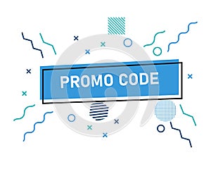 Promo code banner, vector coupon offer, white background