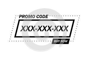 Promo code, coupon code. Flat vector set design illustration on white background