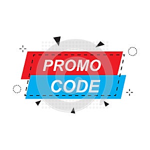 Promo code, coupon code. Flat vector set design illustration on white background. Vector Illustration