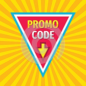 Promo code coupon design. Advertising promotion banner for discount sale.