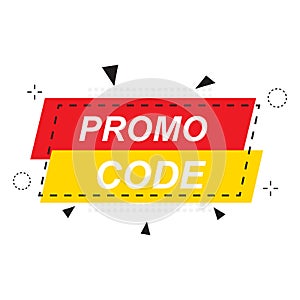 Promo code, coupon code. Flat vector set design illustration on white background. Vector Illustration