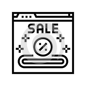 promo code line icon vector illustration