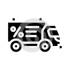 promo code on site glyph icon vector illustration