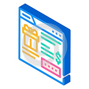 promo code on site isometric icon vector illustration
