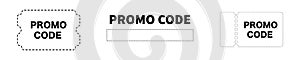 Promo code tag vector cutoff template. photo