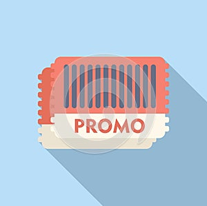 Promo event certificate icon flat vector. Package elegant bargain