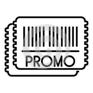 Promo event certificate icon outline vector. Package elegant bargain