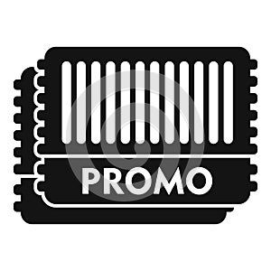 Promo event certificate icon simple vector. Package elegant bargain