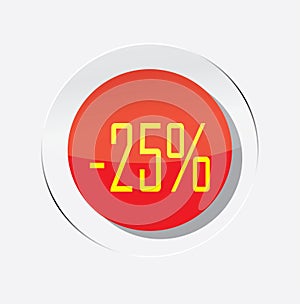 Promo icon up to 25% discount