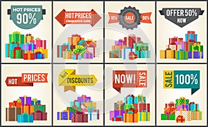 Promo Labels Sale Discounts Hot Prices Percent Off