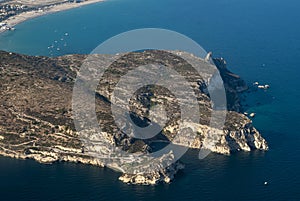 Promontory of Calamosca in Cagliari, Sardinia, Italy from the ai