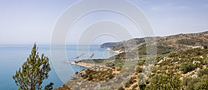 Promontory of the Gargano between Vieste and Mattinata in summer.