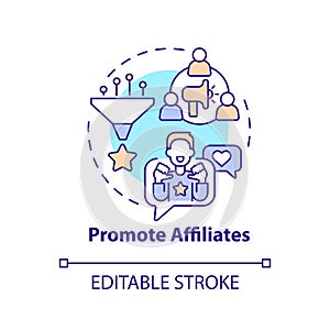 Promote affiliates concept icon photo