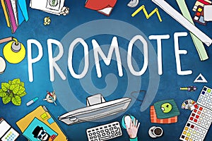 Promote Marketing Plan Commercial Promotion Concept photo