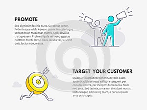 Promote and Target your customer. Marketing business concept.