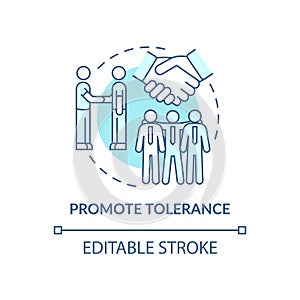 Promote tolerance concept icon