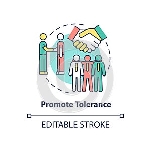 Promote tolerance concept icon