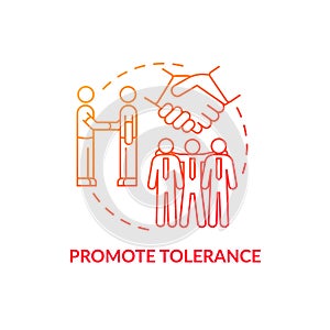 Promote tolerance concept icon