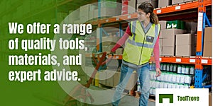 Promote your hardware store, worker in a warehouse