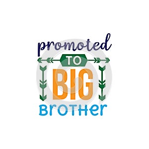 promoted to big brother family baby and kid funny pun vector graphic design for cutting machine craft and print