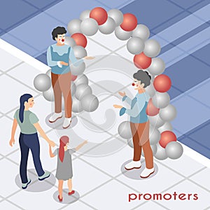 Promoters Isometric Illustration