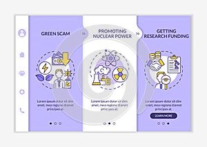 Promoting nuclear energy onboarding vector template