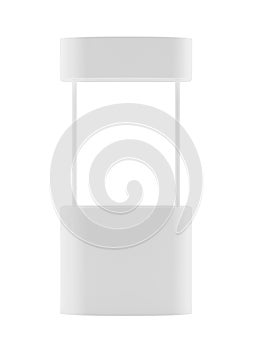 Promotion counter, Retail Trade Stand Isolated on the white background. MockUp Template For Your Design. 3d rendering