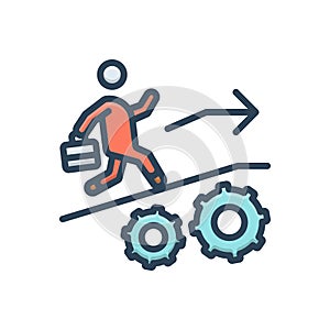 Color illustration icon for Promotion, exaltation and achievement