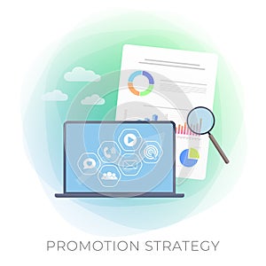 Promotion Strategy - Digital Marketing Business concept vector icon. Online advertising plan with e-mail newsletters