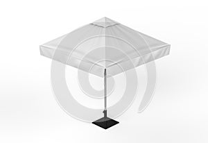 Promotional Aluminum Sun Pop Up parasol Umbrella For Advertising. 3d rending illustration.