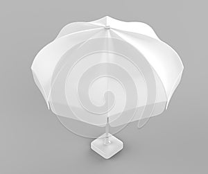 Promotional Aluminum Sun Pop Up parasol Umbrella For Advertising. 3d rending illustration.