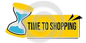 promotional banner with shopping time text.