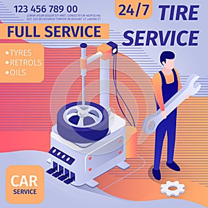Promotional Banner for Tire Fitting Car Service