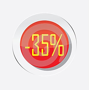 Promotional icon up to 35% discount