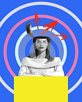 Promotional image for creative thinking seminar, symbolizing 'thinking outside the box. Contemporary art collage.