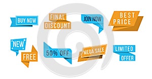 Promotional sale badges.